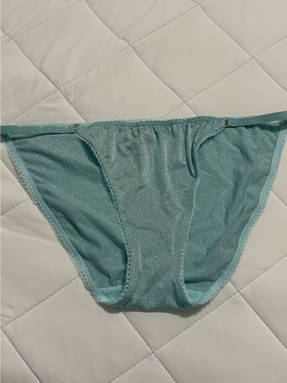 Victoria's Secret Shimmery Light Blue Bikini Bottoms - Picture 2 of 5